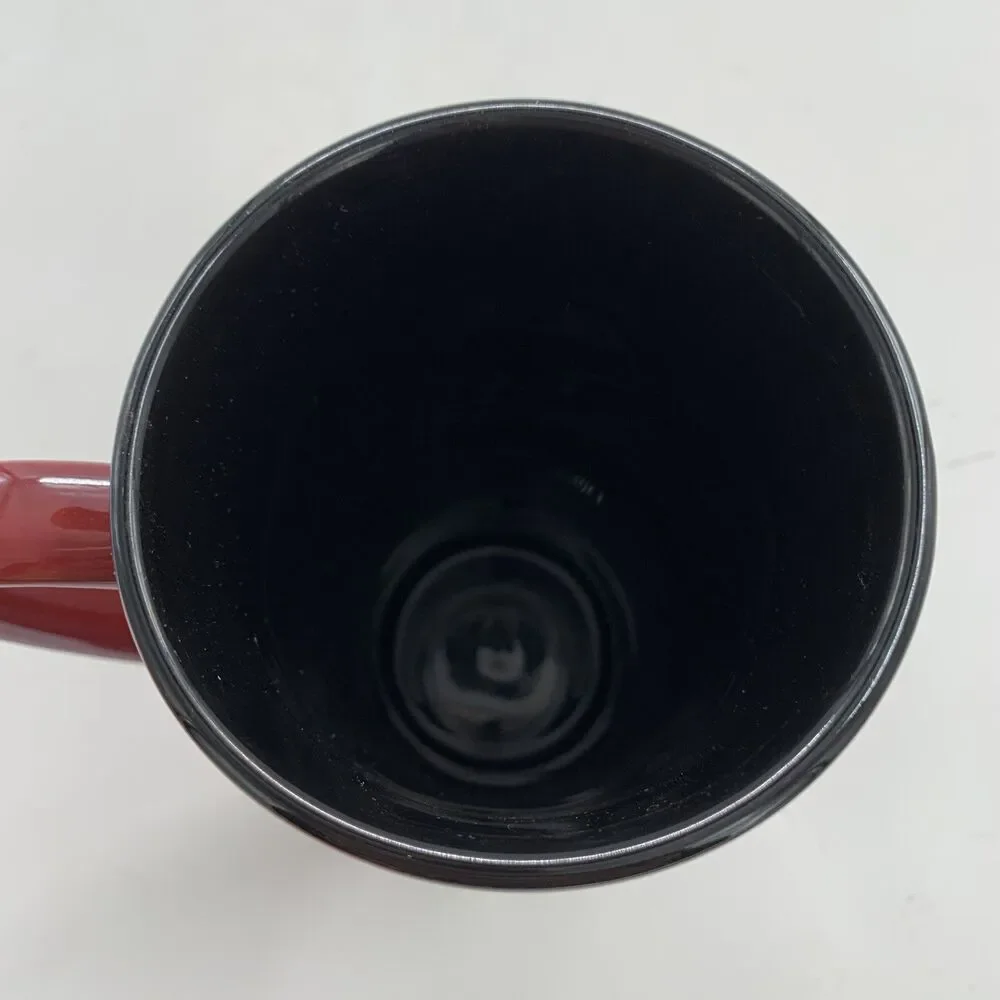 Harley-Davidson Motorcycles Red Pearlized Ceramic Mug 6.25” Tall EUC